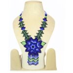 JOYASHUB Handcrafted Beaded Starburst Necklace in Blue and Green