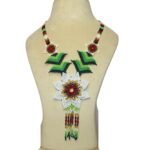 JOYASHUB Handcrafted Floral Beaded Necklace with Leaf Accents